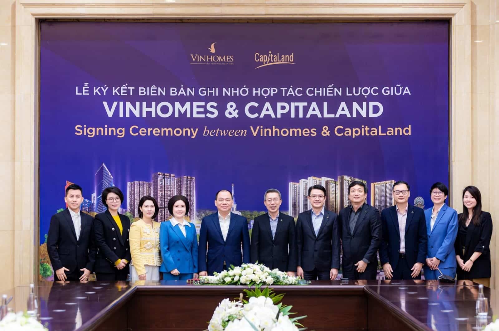 Lễ ký kết hợp tác giữa Vinhomes và CapitaLand, chính thức giới thiệu dự án The Fullton CapitaLand tại Hưng Yên.