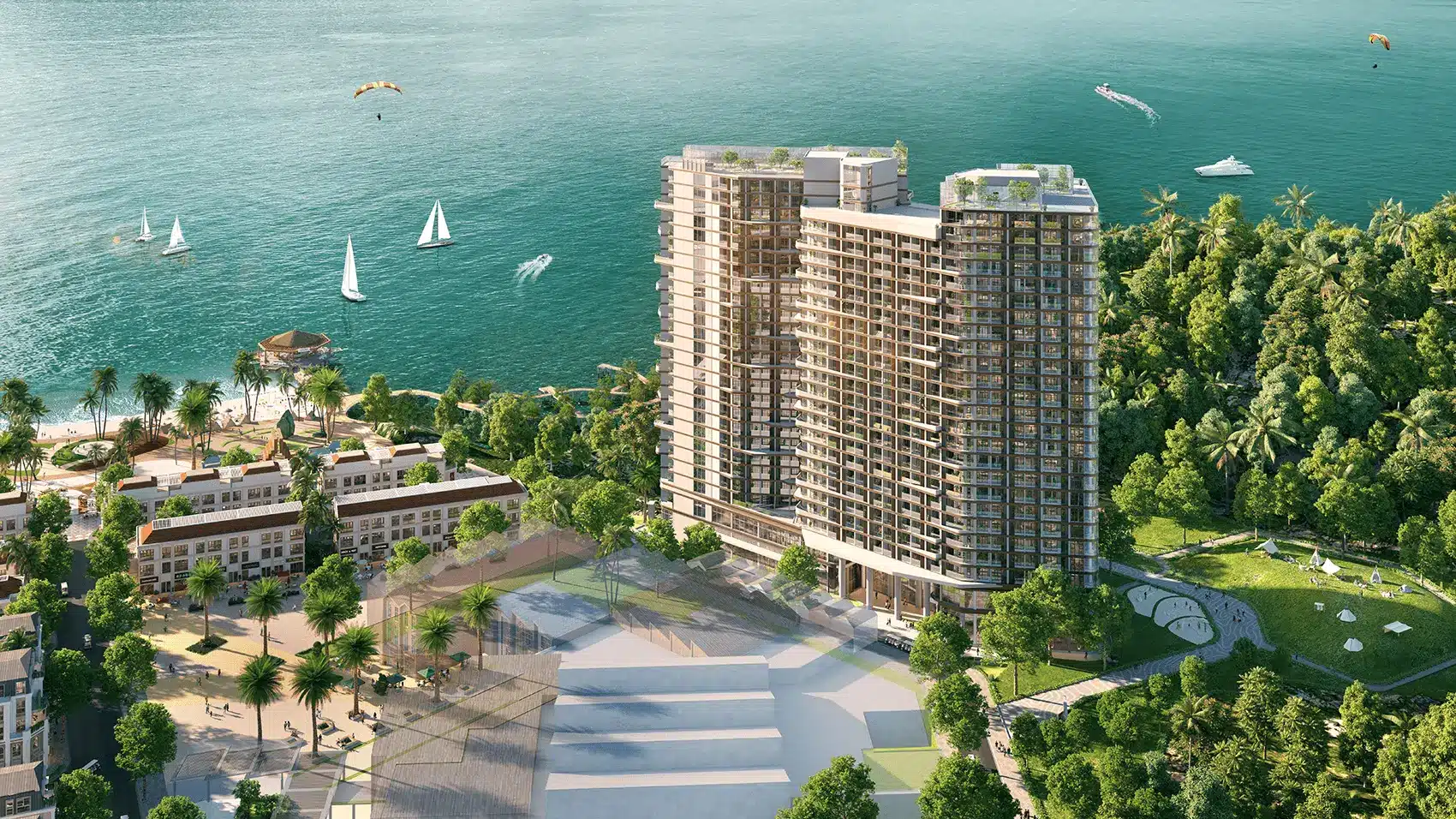 Quần thể du lịch và dịch vụ thương mại đẳng cấp Xanh Island Cát Bà, điểm đến thiên nhiên hoà quyện kiến trúc hiện đại.