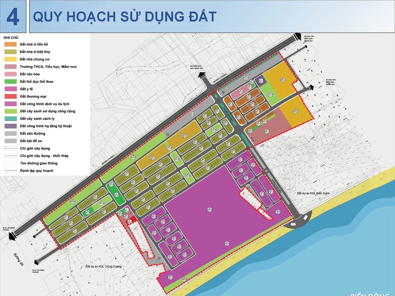 Quy hoạch sử dụng đất dự án Sun Group Vũng Tàu, vị trí đắc địa với các tiện ích hiện đại.