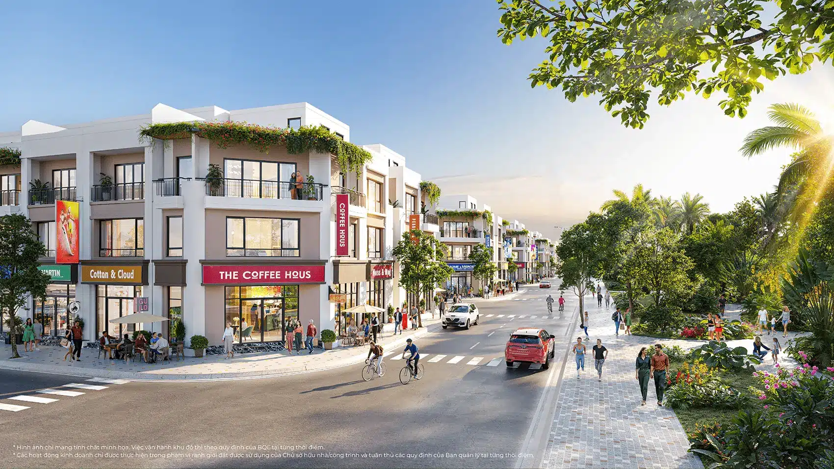 Phố đi bộ và khu kinh doanh sầm uất tại Vinhomes Green City, mang đến chuẩn mực sống mới và tiện ích toàn diện cho cư dân.
